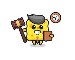 Mascot cartoon of sponge as a judge vector