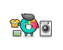 Mascot cartoon of chart with washing machine vector