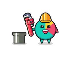 Character Illustration of chart as a plumber vector