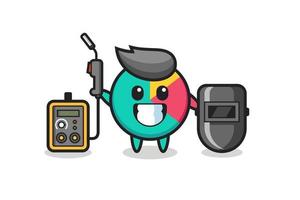 Character mascot of chart as a welder vector