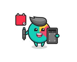 Illustration of chart mascot as a graphic designer vector