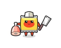 Illustration of snack character as a butcher vector