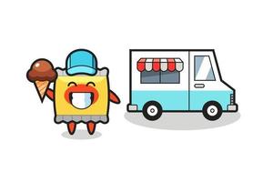 Mascot cartoon of snack with ice cream truck vector