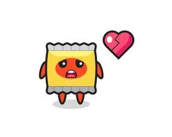 snack cartoon illustration is broken heart vector