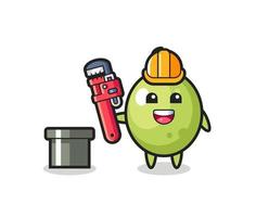 Character Illustration of olive as a plumber vector