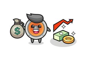 loudspeaker illustration cartoon holding money sack vector