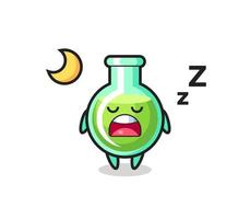 lab beakers character illustration sleeping at night vector