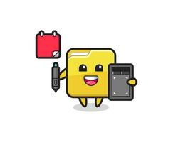 Illustration of folder mascot as a graphic designer vector