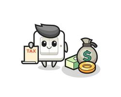 Character cartoon of light switch as a accountant vector