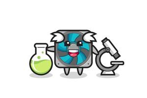 Mascot character of computer fan as a scientist vector