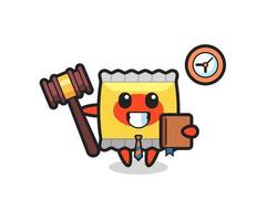 Mascot cartoon of snack as a judge vector