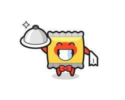 Mascota de personaje de bocadillo como camareros. vector