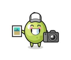 Character Illustration of olive as a photographer vector