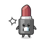 lipstick character cartoon with shocked gesture vector