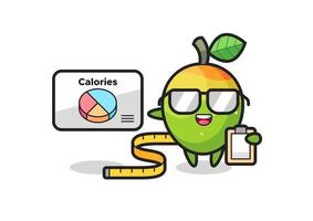 Illustration of mango mascot as a dietitian vector