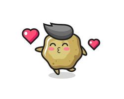 loose stools character cartoon with kissing gesture vector