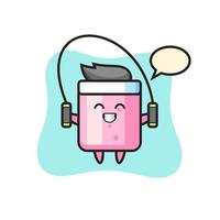 marshmallow character cartoon with skipping rope vector