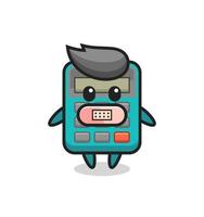 Cartoon Illustration of calculator with tape on mouth vector