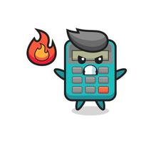 calculator character cartoon with angry gesture vector