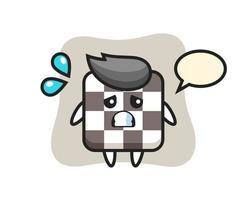 chess board mascot character with afraid gesture vector