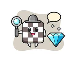 Illustration of chess board character with a diamond vector