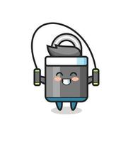 padlock character cartoon with skipping rope vector