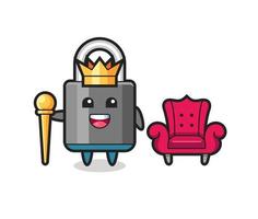 Mascot cartoon of padlock as a king vector