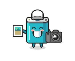 Character Illustration of power bank as a photographer vector