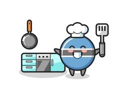 botswana flag badge character illustration as a chef is cooking vector