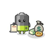 Character cartoon of battery as a accountant vector