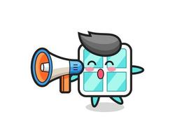 window character illustration holding a megaphone vector