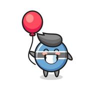 botswana flag badge mascot illustration is playing balloon vector