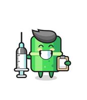 ilustración de mascota de bambú como médico vector