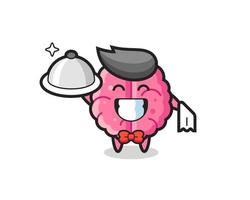 Character mascot of brain as a waiters vector