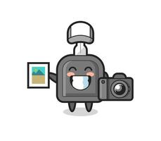 Character Illustration of car key as a photographer vector