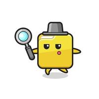 folder cartoon character searching with a magnifying glass vector