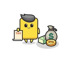 Character cartoon of yellow card as a accountant vector