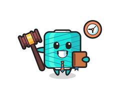 Mascot cartoon of yarn spool as a judge vector