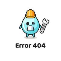 error 404 with the cute water drop mascot vector