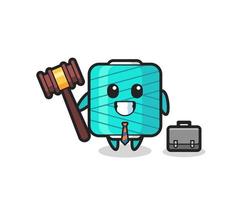 Illustration of yarn spool mascot as a lawyer vector