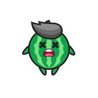 the dead watermelon mascot character vector