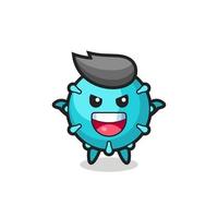 the illustration of cute virus doing scare gesture vector