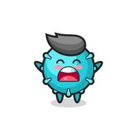 cute virus mascot with a yawn expression vector