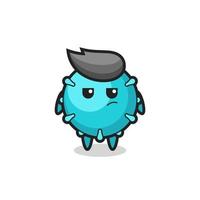 cute virus character with suspicious expression vector