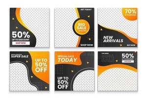 Set of Editable square social media banner template vector