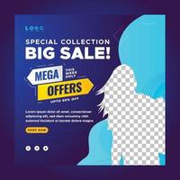 fashion sale social media post templates vector