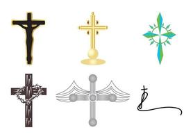 Set of six cross icons