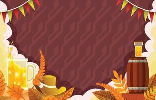 Flat Oktoberfest Background vector