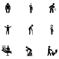 A collection of icons of people throwing lightning, and others. vector