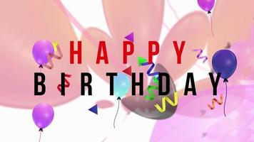 happy birthday greeting in 2d animation format video